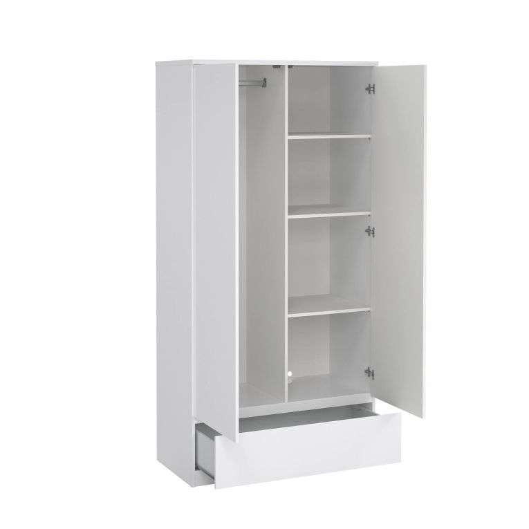Guardaroba con appendiabiti bianco lucido 98x200h cm - Kab