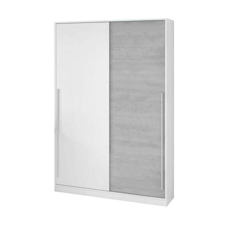 Guardaroba con appendiabiti cemento e bianco 120x200h cm - Aristode