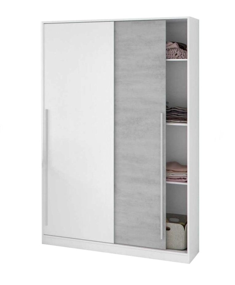 Guardaroba con appendiabiti cemento e bianco 120x200h cm - Aristode