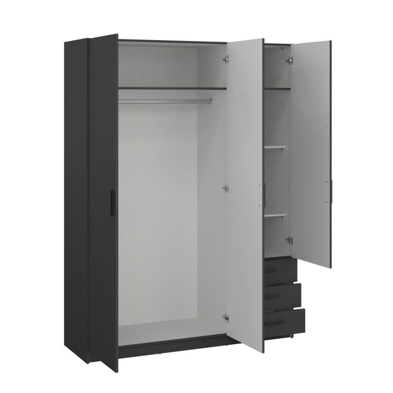 Guardaroba con appendiabiti grigio 147x200h cm - Simeon