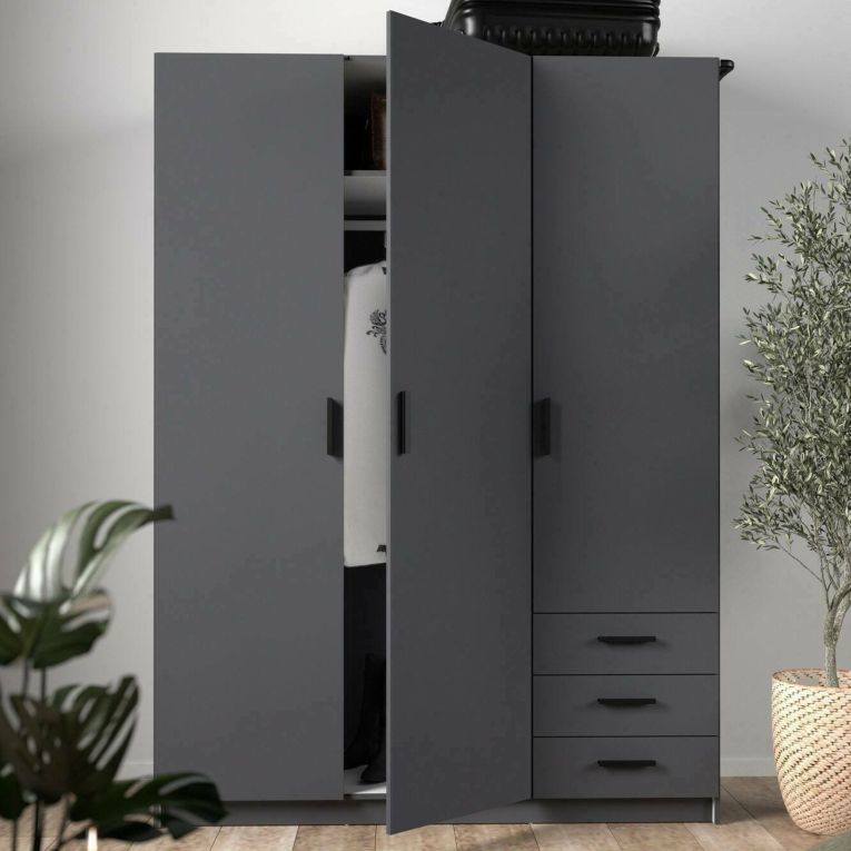 Guardaroba con appendiabiti grigio 147x200h cm - Simeon
