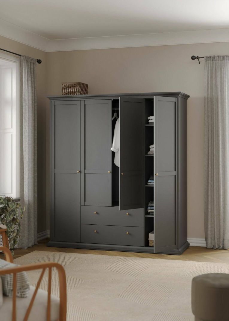 Guardaroba con appendiabiti grigio 181x200h cm - Amarena