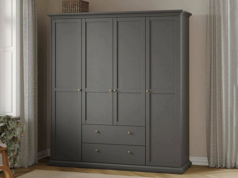 Guardaroba con appendiabiti grigio 181x200h cm - Amarena