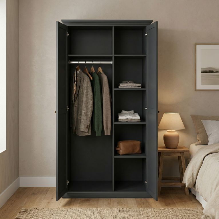 Guardaroba con appendiabiti grigio 96x200h cm - Albiolo
