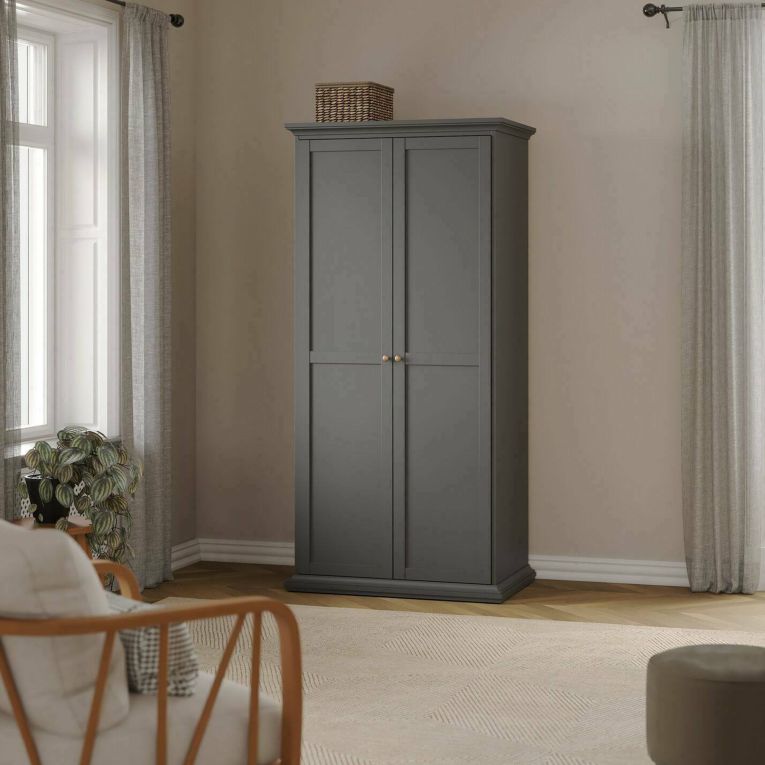 Guardaroba con appendiabiti grigio 96x200h cm - Albiolo