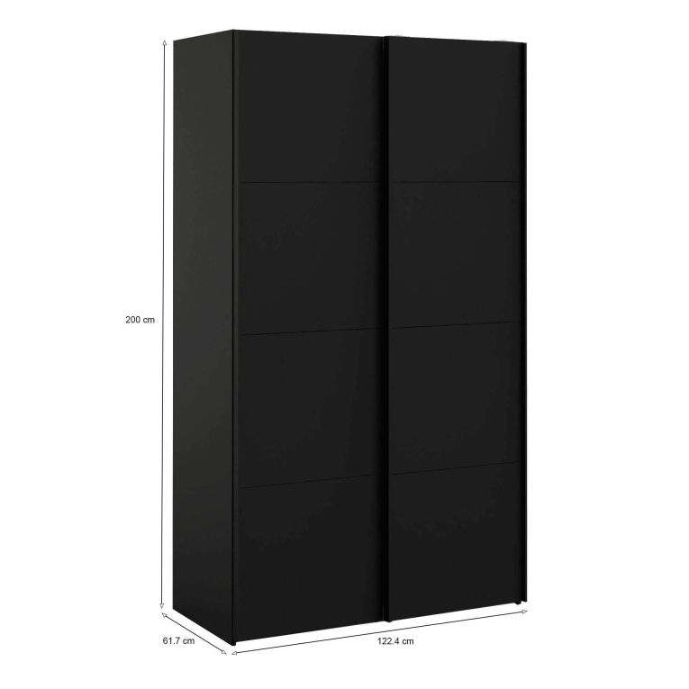 Guardaroba con appendiabiti nero 122x220h cm - Adria