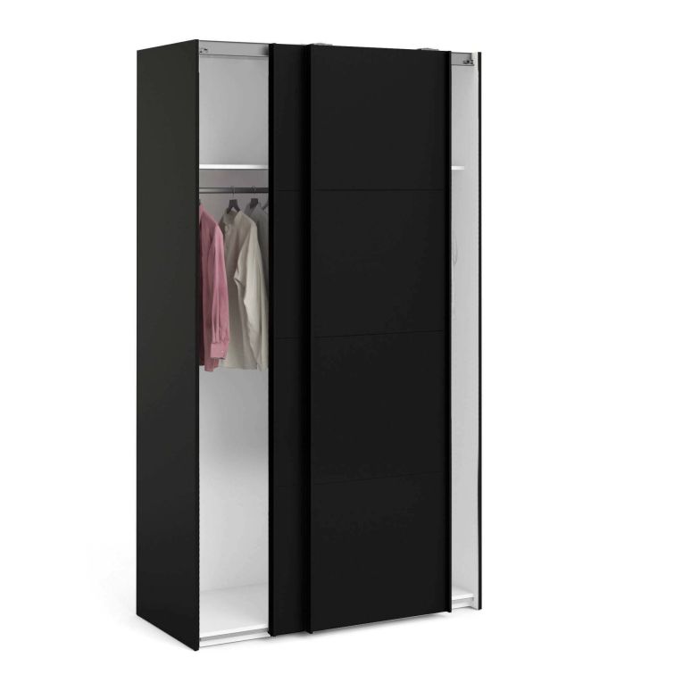 Guardaroba con appendiabiti nero 122x220h cm - Adria