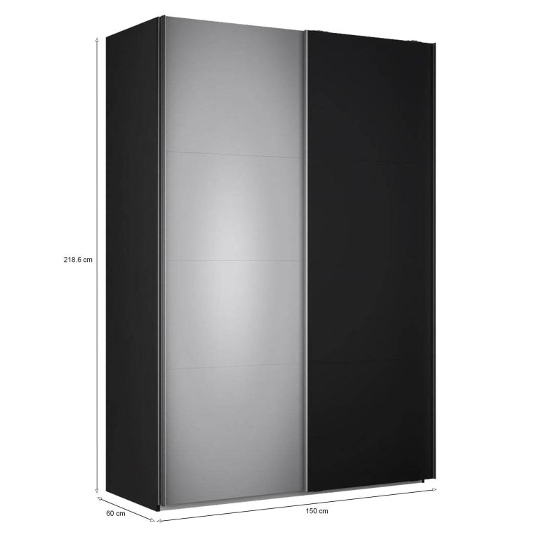 Guardaroba con appendiabiti nero 150x218h cm - Alfano