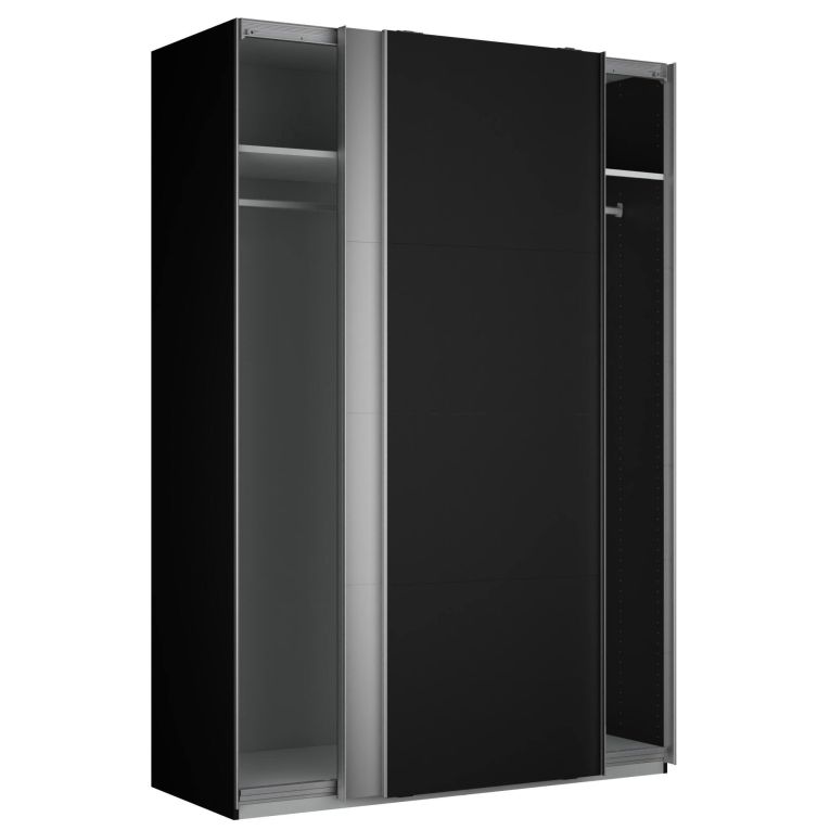 Guardaroba con appendiabiti nero 150x218h cm - Alfano