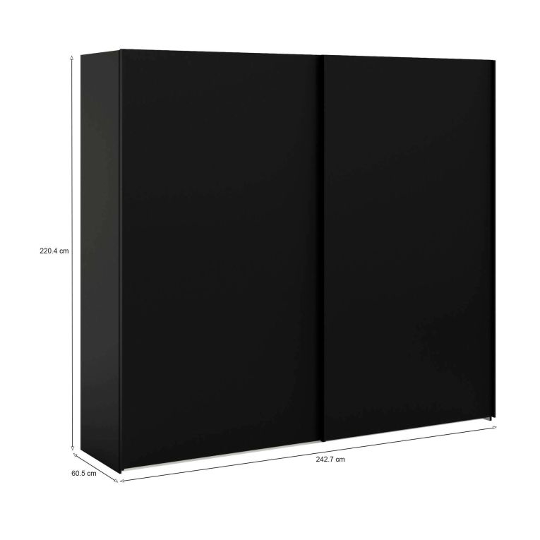 Guardaroba con appendiabiti nero 242x220h cm - Badesse