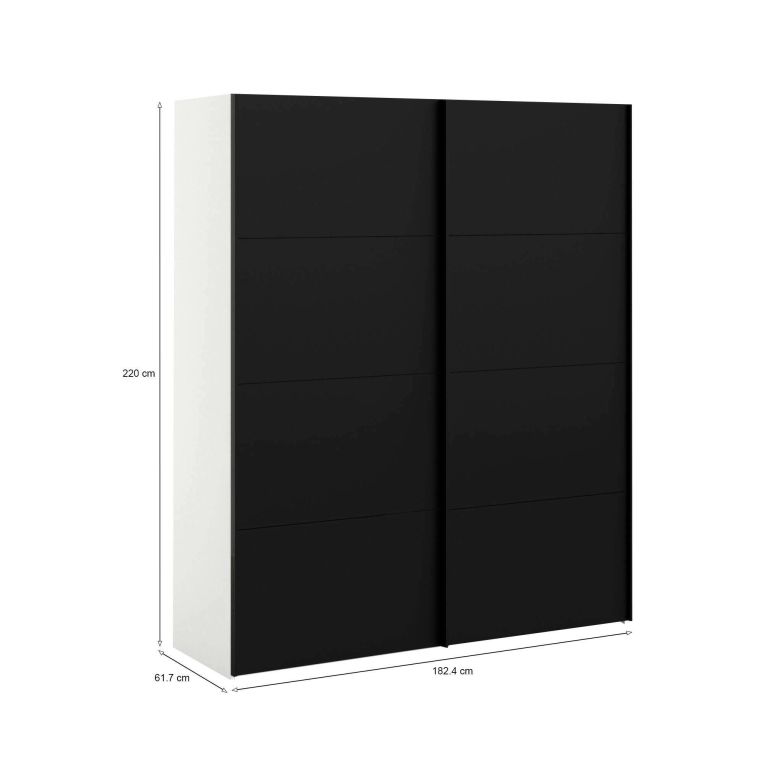 Guardaroba con appendiabiti nero e bianco 182x220h cm - Portlouis