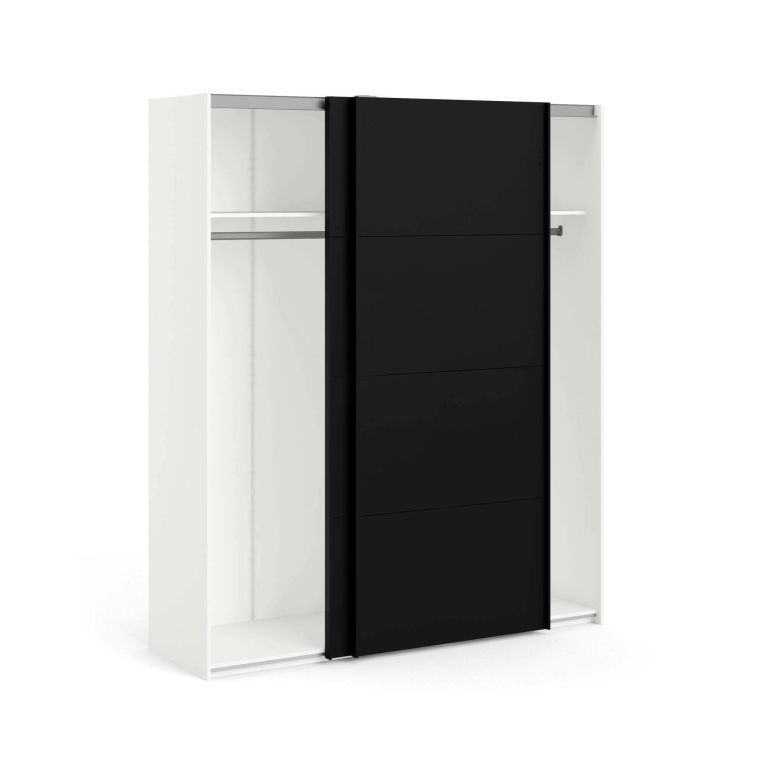 Guardaroba con appendiabiti nero e bianco 182x220h cm - Portlouis