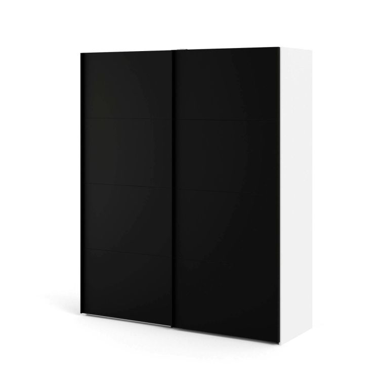 Guardaroba con appendiabiti nero e bianco 182x220h cm - Portlouis
