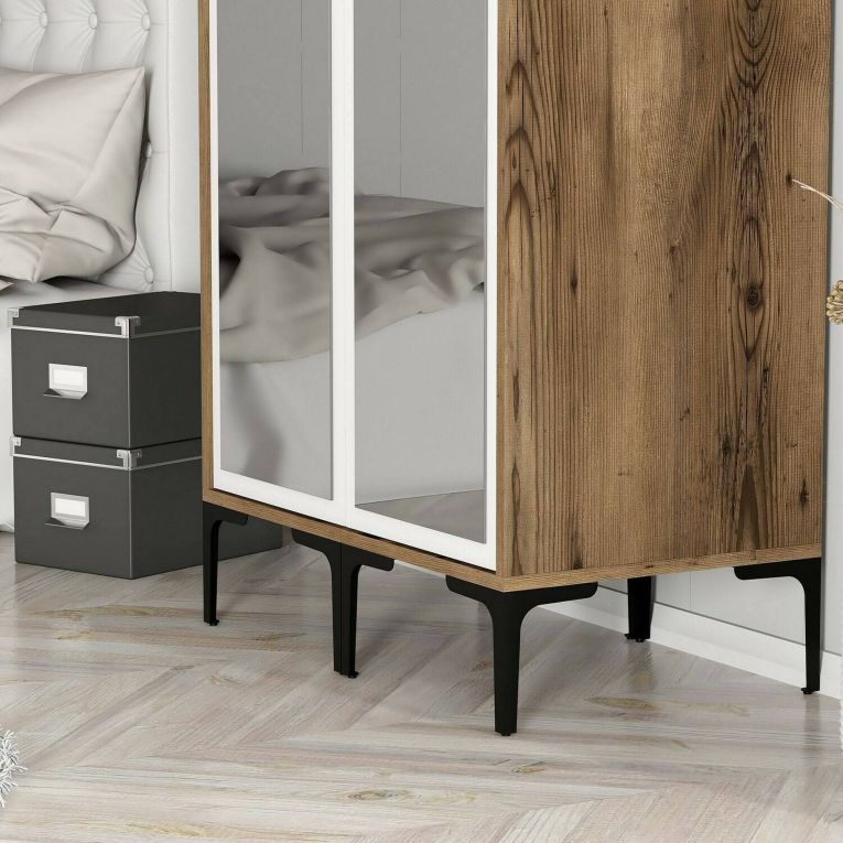 Guardaroba con appendiabiti noce e bianco 80x200h cm - Bagnone