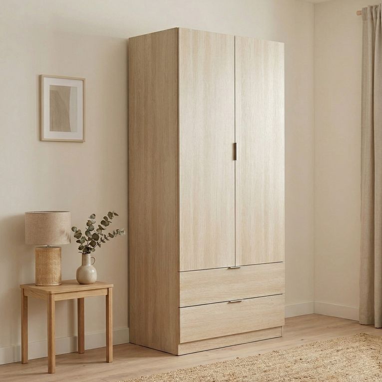 Guardaroba con appendiabiti quercia 81x180h cm - Appadu