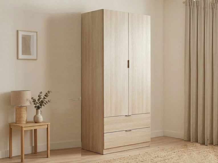 Guardaroba con appendiabiti quercia 81x180h cm - Appadu