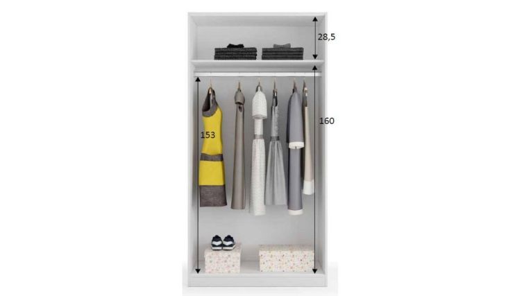 Guardaroba con appendiabiti rovere 100x200h cm - Alt