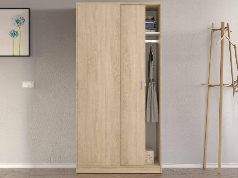 Guardaroba con appendiabiti rovere 100x200h cm - Alt
