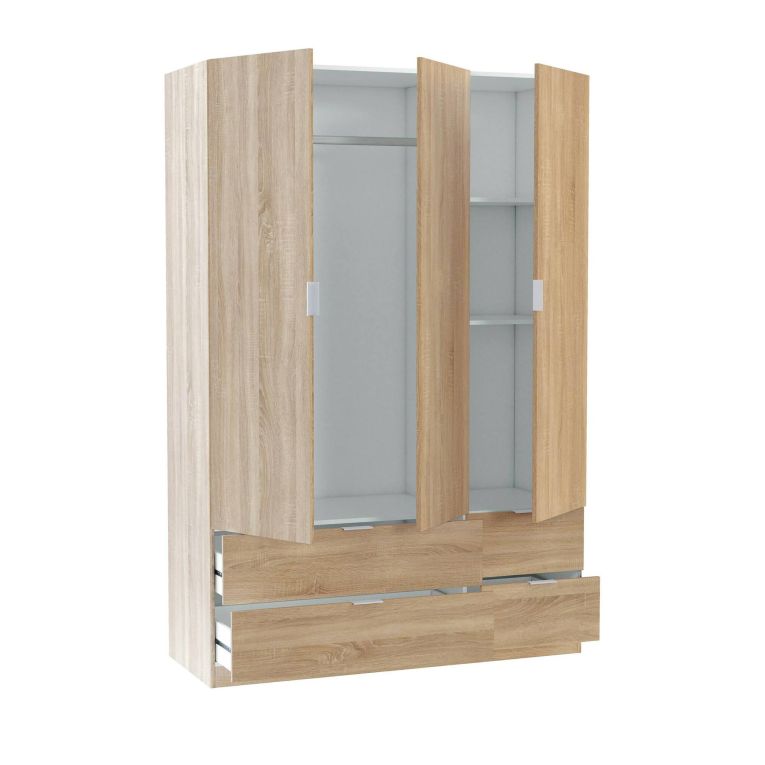 Guardaroba con appendiabiti rovere 135x200h cm - Ababala