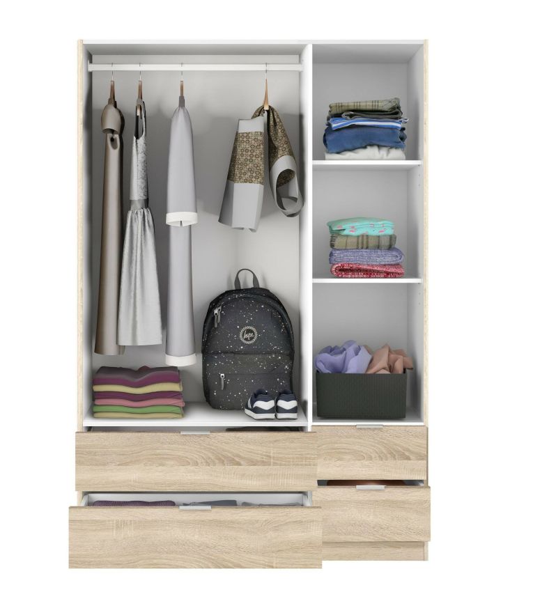 Guardaroba con appendiabiti rovere 135x200h cm - Ababala