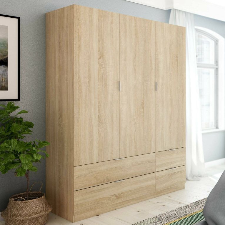 Guardaroba con appendiabiti rovere 135x200h cm - Ababala
