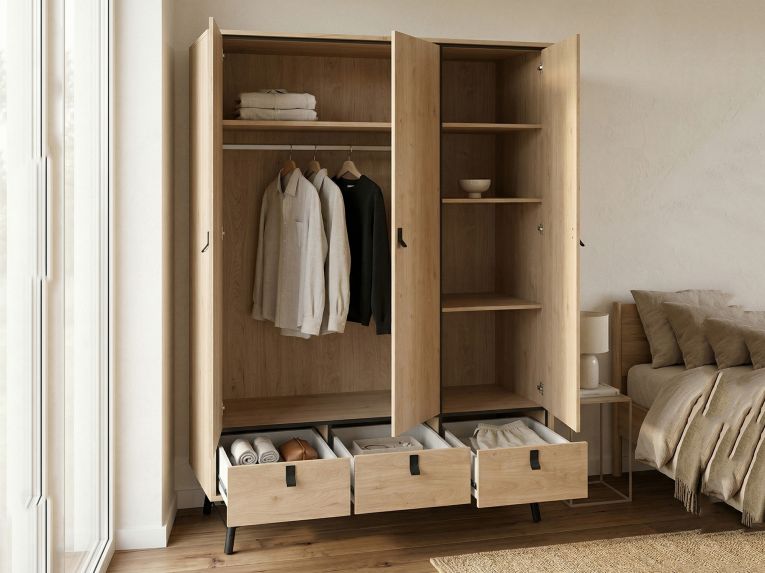 Guardaroba con appendiabiti rovere 150x200h cm - Zerbo