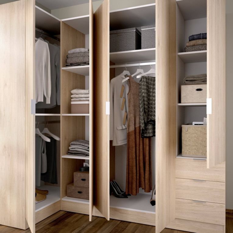 Guardaroba con appendiabiti rovere 213x184h cm - Atena