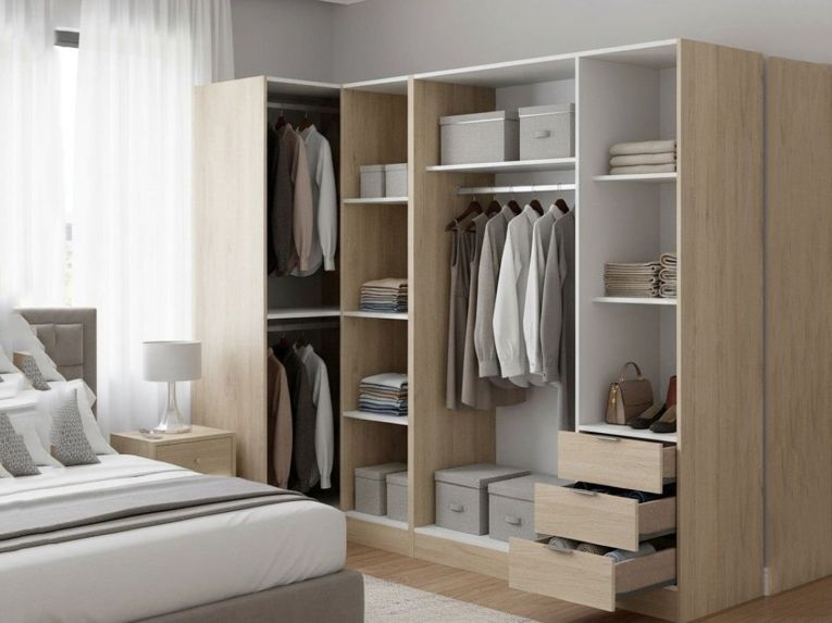 Guardaroba con appendiabiti rovere 213x184h cm - Atena