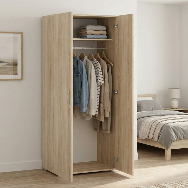 Guardaroba con appendiabiti rovere 74x179h cm - Malvito