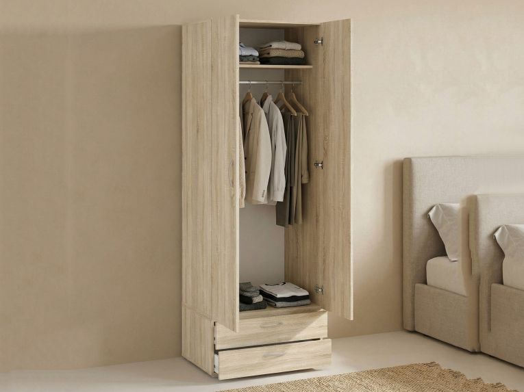 Guardaroba con appendiabiti rovere 74x214h cm - Buriasco