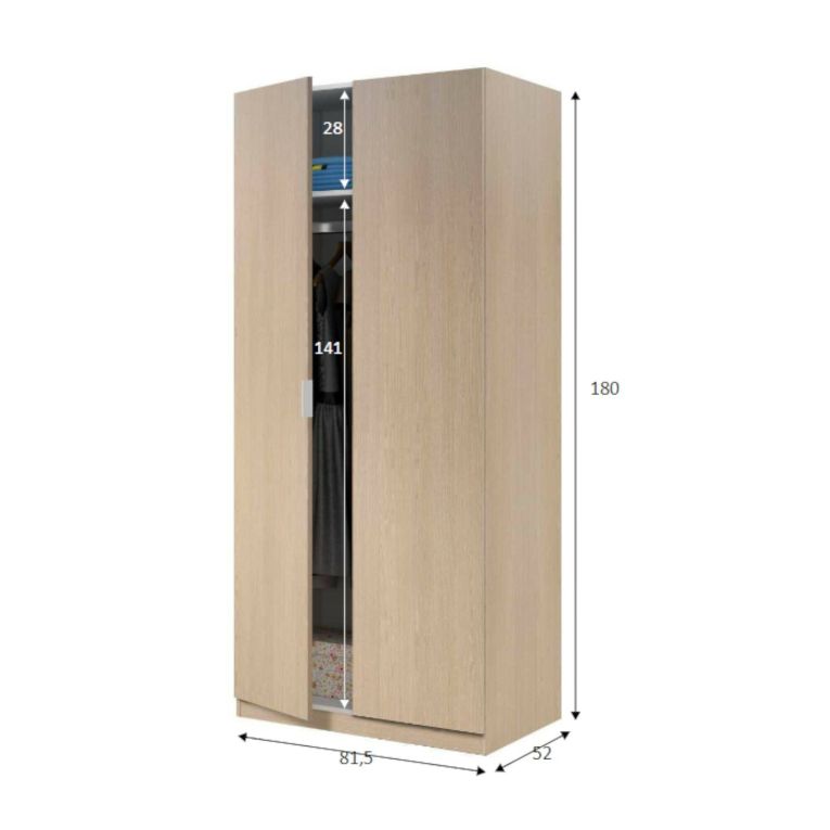 Guardaroba con appendiabiti rovere 82x180h cm - Avik
