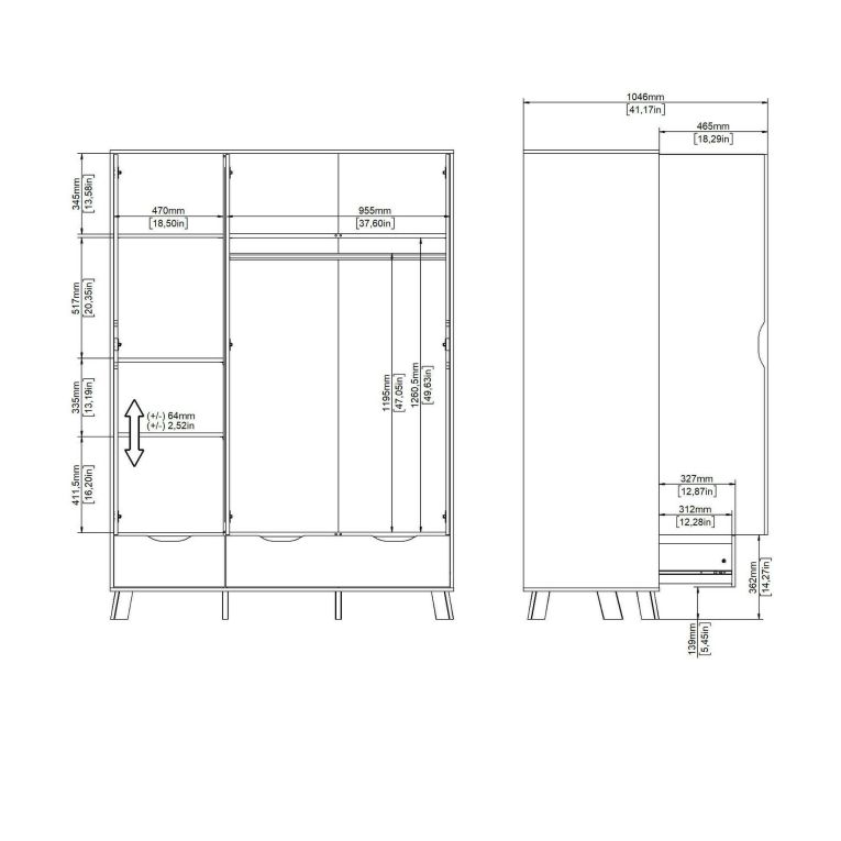 Guardaroba con appendiabiti rovere e bianco 147x201h cm - Pyarr