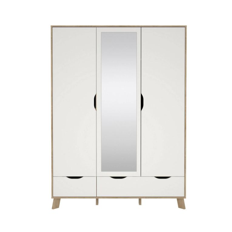 Guardaroba con appendiabiti rovere e bianco 147x201h cm - Pyarr