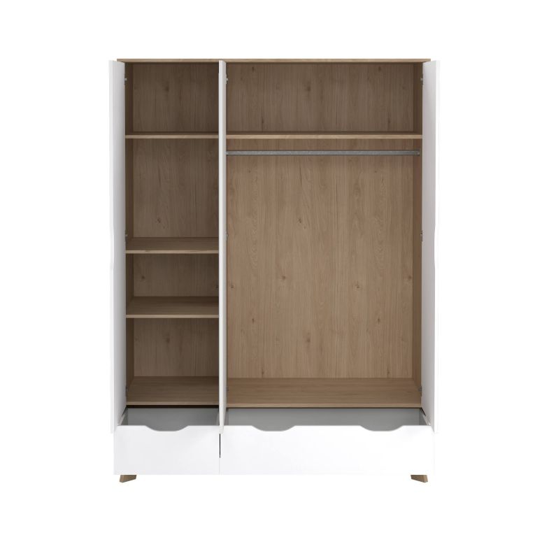 Guardaroba con appendiabiti rovere e bianco 147x201h cm - Pyarr
