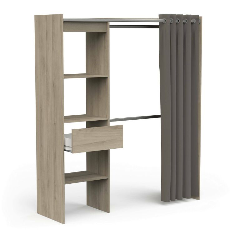 Guardaroba con appendiabiti rovere e bianco opaco 167x191h cm - Serpentina