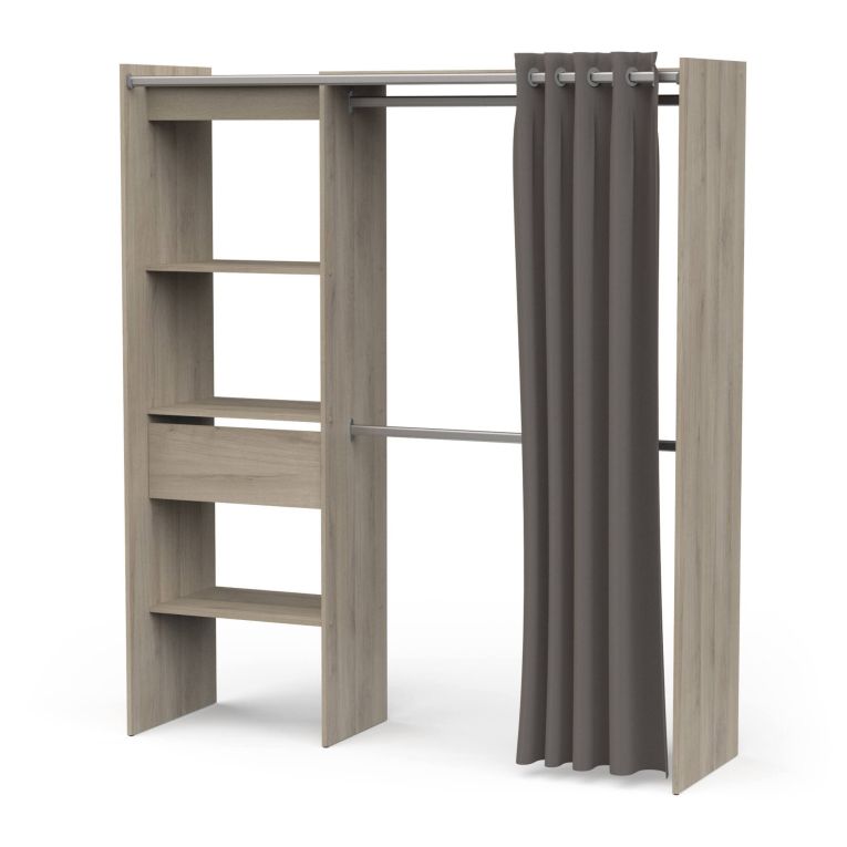 Guardaroba con appendiabiti rovere e bianco opaco 167x191h cm - Serpentina
