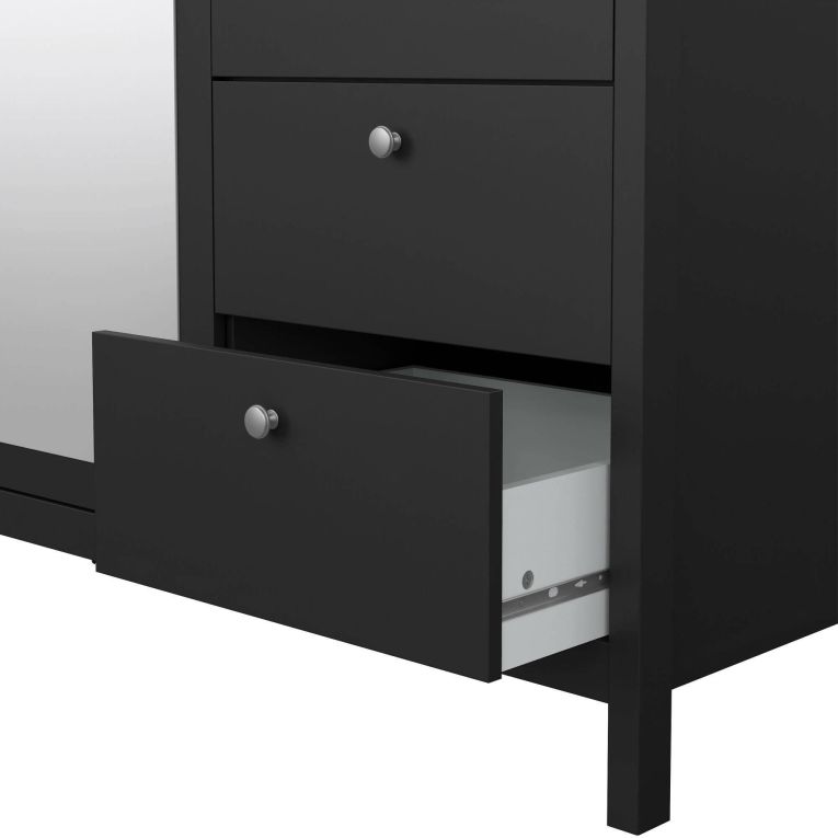 Guardaroba con cassetti nero 150x199h cm - Rufina