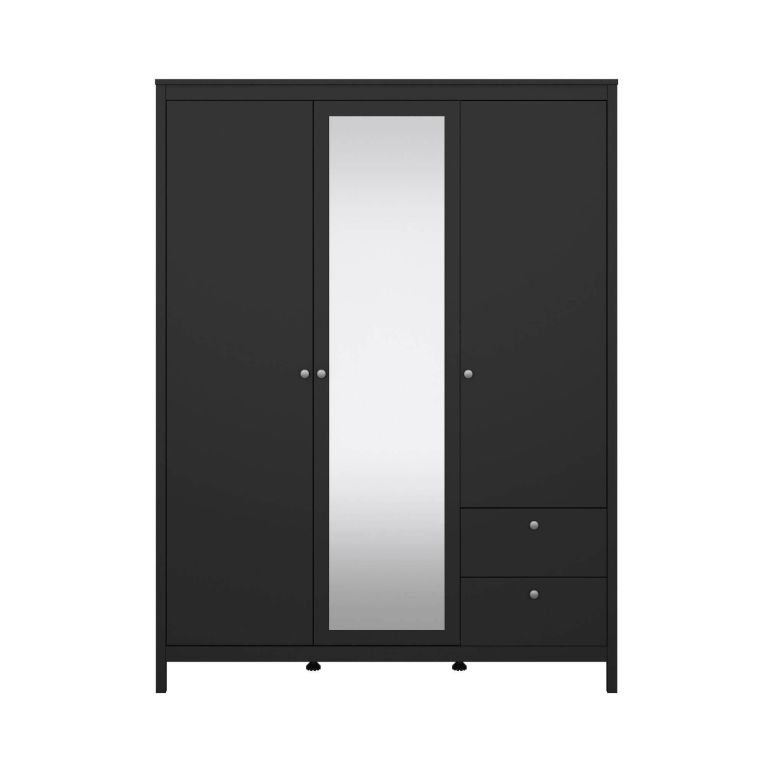 Guardaroba con cassetti nero 150x199h cm - Rufina