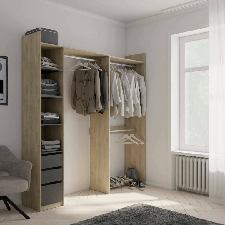 Guardaroba con cassetti rovere 199x218h cm - Battuda