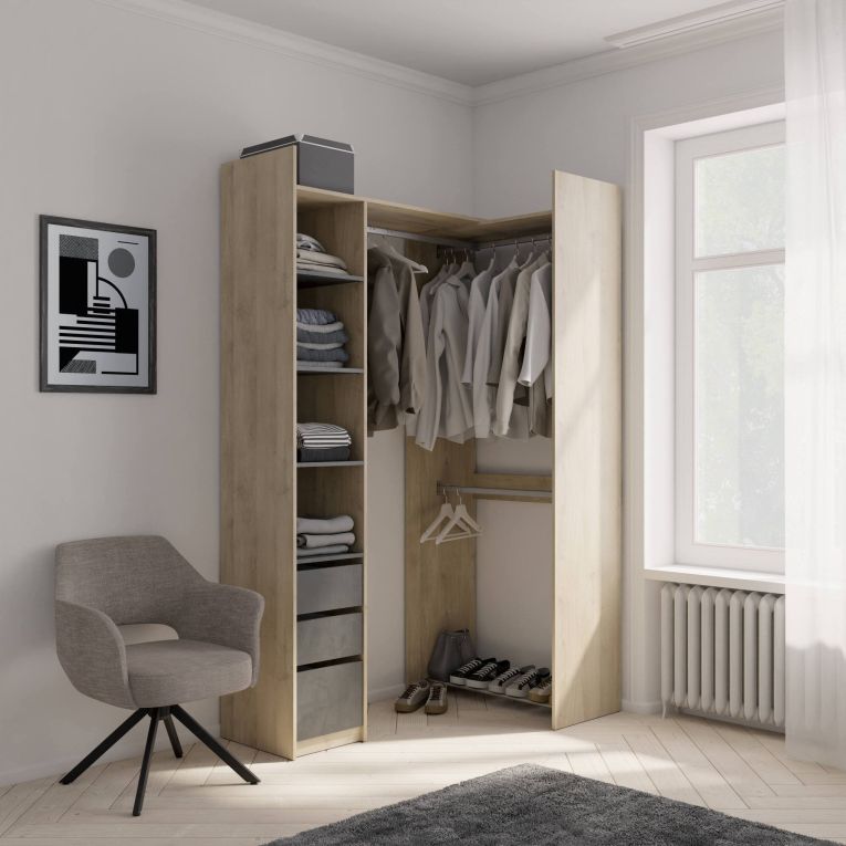 Guardaroba con cassetti rovere 199x218h cm - Battuda