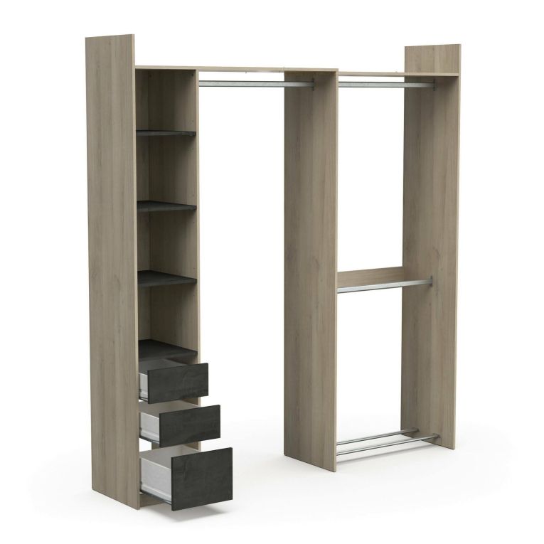 Guardaroba con cassetti rovere 199x218h cm - Battuda