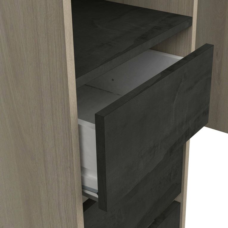 Guardaroba con cassetti rovere 199x218h cm - Battuda