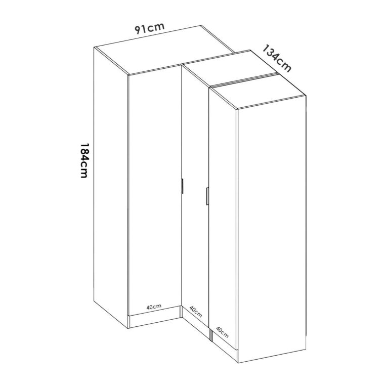 Guardaroba con ripiani regolabili bianco 133x184h cm - Australia