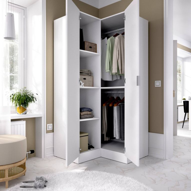 Guardaroba con ripiani regolabili bianco 90x184h cm - Aser