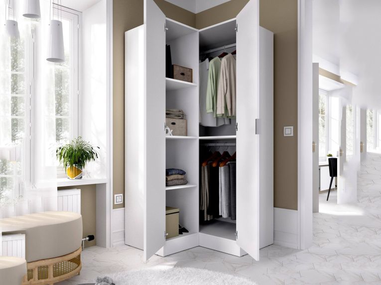 Guardaroba con ripiani regolabili bianco 90x184h cm - Aser
