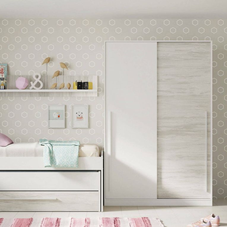 Guardaroba con ripiani regolabili bianco anticato 120x200h cm - Aristode