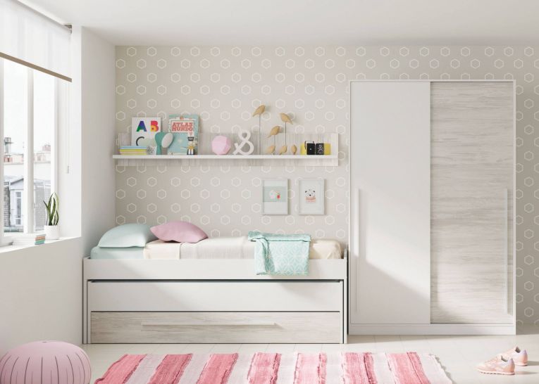 Guardaroba con ripiani regolabili bianco anticato 120x200h cm - Aristode