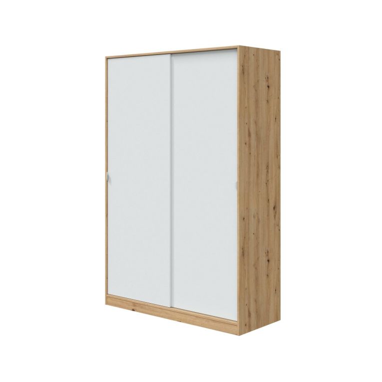 Guardaroba con ripiani regolabili bianco e rovere nodi 120x200h cm - Adrenalin