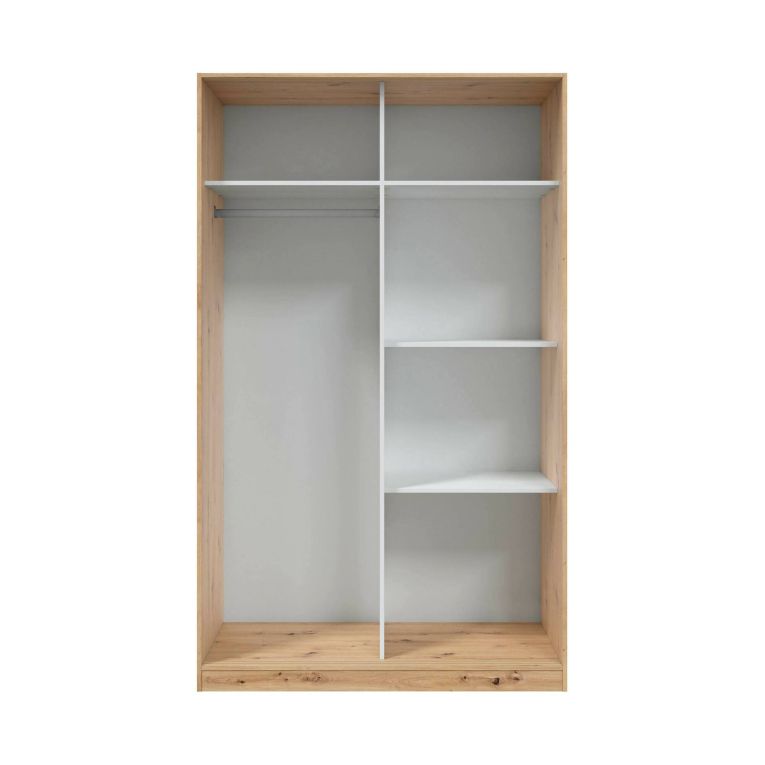 Guardaroba con ripiani regolabili bianco e rovere nodi 120x200h cm - Adrenalin