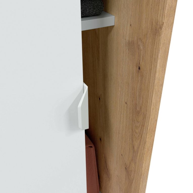 Guardaroba con ripiani regolabili bianco e rovere nodi 120x200h cm - Adrenalin